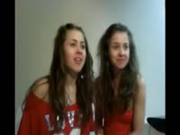 Gorgeous teen twins Gabi and Nati tease guys on webcam